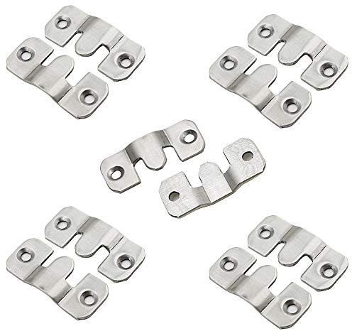 Luomorgo 10 Pack Z-Clips Flush Mount Bracket Heavy Duty Picture Hangers Interlocking Photo Frame Hook for Hanging Headboards Large Picture Display Wall Mount Hardware, 44x19mm