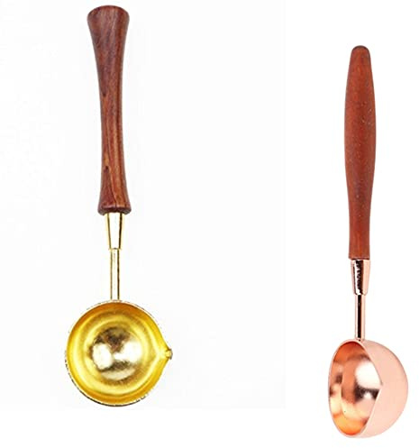 ANBOSE - Cuchara de cera derretida con mango de madera, gran herramienta para sellos de cera