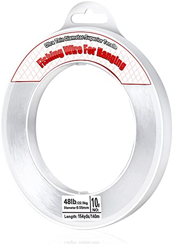 Acejoz 140m Angelschnur Auf Spule, 0,55mm Transparent Nylonschnur Tragkraft 21,7kg, Reißfest Nylonfaden Ideal Für Perlenschmuck Armbänder, Nähen Hobby, Aufhängen Ballongirlanden Dekoration