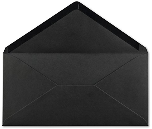 25 DIN Lang Briefumschläge Schwarz 22 x 11 cm -120 g/m² Nassklebung Post-Umschläge ohne Fenster ideal für Weihnachten Grußkarten Einladungen von Ihrem Glüxx-Agent