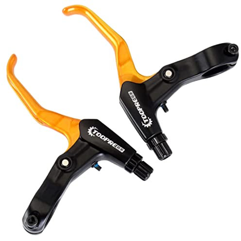 F Fityle Leviers de Frein de vélo Ensemble Gauche et Droit pour Guidon 22.3mm Levier de Frein pour Enfants vélo de Route de Montagne Levier de Frein en v, Or