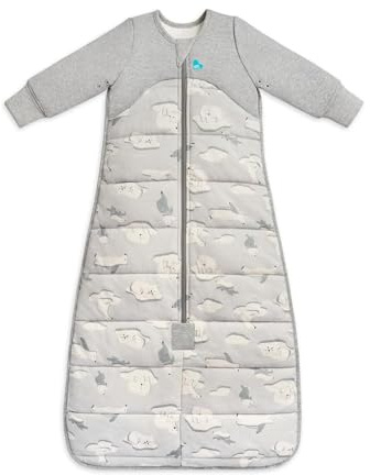 Love To Dream Schlafsack, extra warm, 6–18 Monate, Südpolgrau, 3,5 Tog für Kälte (unter 16 °C), Langarm und Steppdecke, maschinenwaschbare Baumwolle, 2 Reißverschlüsse, Von Hebammen empfohlen