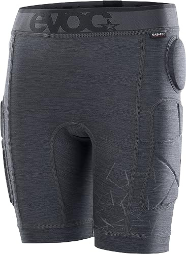 EVOC Crash Pants Kids, Radlerhose (inkl. Hüftprotektoren und Schutzpolster, S.Leisure-Material, S.Café-Technologie gegen Gerüche, maschinenwaschbar, Größe: JM), Carbongrau