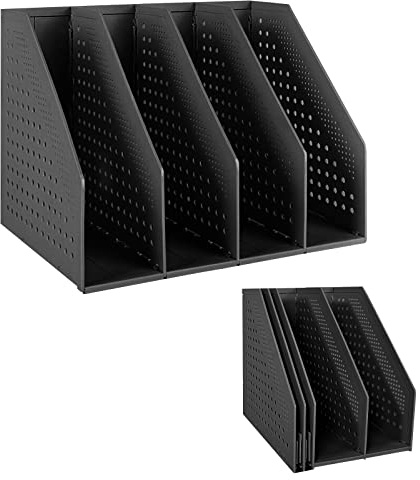 Elezeal Porte-revues pliable durable pour documents de bureau, étagères pour livres, CD, étagères, bureau, bibliothèque, maison et école