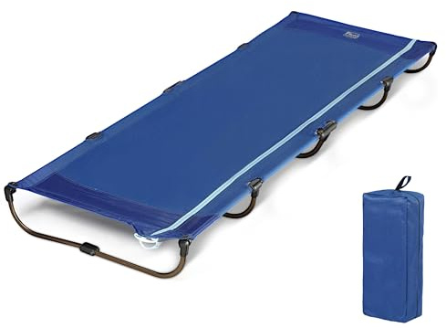 TIMBER RIDGE Lit de Camp Pliable Ultraléger 3kg Lit Pliant 1 Personne Portable Confortable pour Voyage Pêche Plage et Jardin Bleu