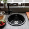 Badezimmer-Waschbecken, Modern, Schlicht, Quarz, Eingebaut Unter Dem Waschbecken, Kratzfestes Waschbecken, Leicht Zu Reinigen, Waschbecken, Küche, Zuhause (Farbe : Schwarz,