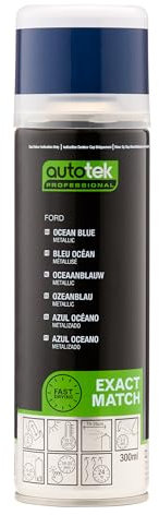 AutoTek Professional Exact Match Car Spray Paint, Ford Ocean Blue Metallic Aerosol Spray, 300 ml