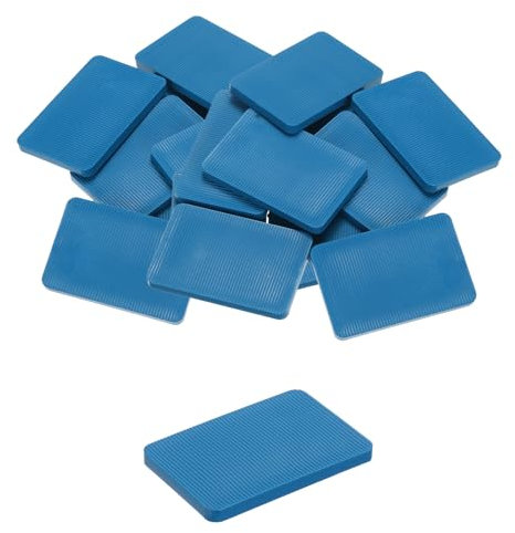 QUARKZMAN 50 Stück Unterlegplatten Kunststoff 60 x 40 x 5 mm Abstandhalter Fliesenkeile Distanzplatten Ausgleichsplatten Keile Distanzklötze Abstandshalter Unterlegklotz Distanzhalter, Blau