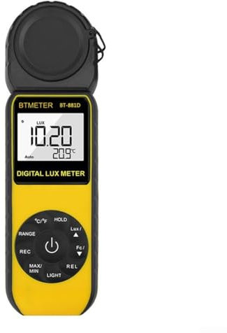 BT881D Digital Lux Meter with Rotating LUXFC Sensor for Accurate Ambient Light Measurement