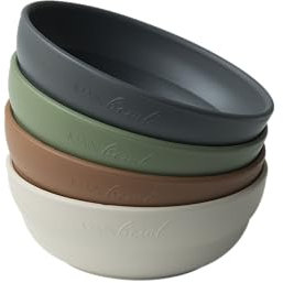 reMAIN MAINbowl Lot de 4 bols réutilisables (500 ml) en plastique recyclé – Passe au lave-vaisselle – Incassables – Pour enfants, extérieur et restauration (mixte)