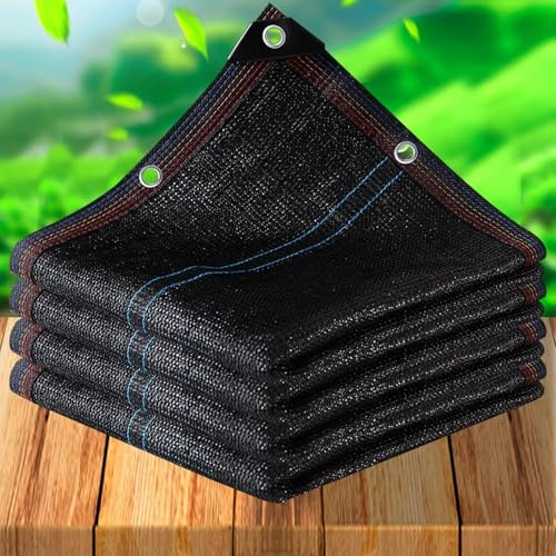 Solar Sombra Paño para Plantas de Balcón,Malla Sombreadora de Privacidad,Red de Sombreado Protección UV,Transpirable y Refrescante,97% de Sombreado,Vela de Sombra Negra (3.5x4m/11.5x13ft)