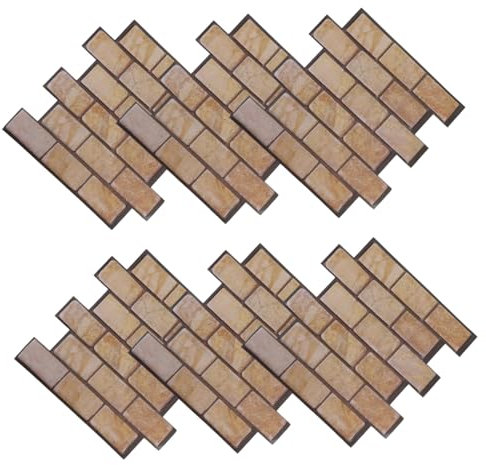 NUOBESTY 6pezzi Parati in Mattoni Marroni e Rimovibile Per Decorazione Casa Ristrutturazione Mobili