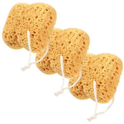YBEATY 3 Pcs Bath Sponge Gentle Deep Cleaning Body Exfoliating Sponge Multiple Textures Shower Sponges Soft Wash Bathroom Sponges for Bathing Dense Foam Dry Skin Lots of Lather Women Men