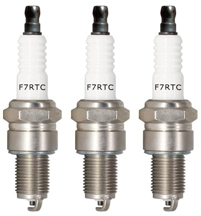 3 Stück F7RTC Zündkerze Ersetzen, Zündkerze kompatibel mit NGK 5534/BPR7ES V-line-19, BOSCH 7992/WR5DC 4038/WR5DP, W22EPR-U/3088, R41CXLS, OEM, für Rasenmäher, Auto Motorräder und kleine Motoren Trakt