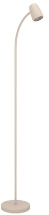 EGLO Stehlampe Carlo, Lampe Wohnzimmer mit Flexarm, Standleuchte schwenkbar aus Metall in Sandfarben, Leselampe mit E14 Fassung, H 170 cm