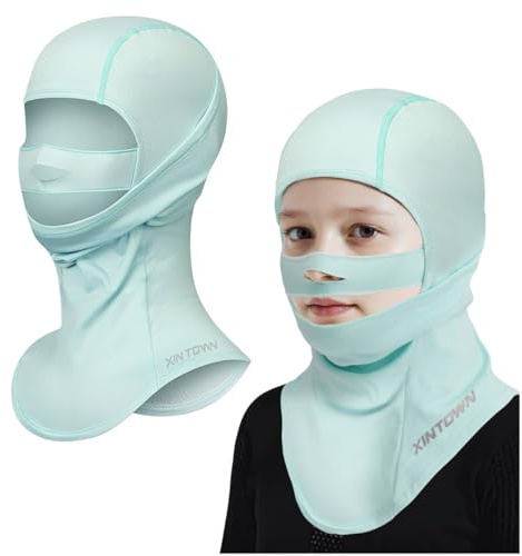 AYPOW Cagoule d'hiver Enfants 4-12 Ans, Coupe-Vent Respirant Masque de Ski Cyclisme, Thermique Polaire Cou Cache-Cou Hiver Casquette Chapeau sous Les Casques pour Garçons et Filles Plein Air Vélo