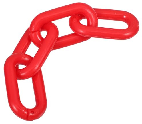 Mikikit Catena di Collegamento in Plastico Rossa per Coni Stradali Fibbia di Sicurezza Facile da Installare per Cantieri Stradali e Parcheggi 4 Pezzi