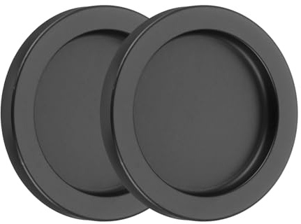 QUARKZMAN 2PCS Maniglie rotondo Per Porte Doccia In Vetro Scorrevoli, 0.2 Maniglie Bagno Back-To-Back In Lega Di Alluminio, Adesive A Fixing Stick-On, Pomelli Per Porte A Tasca, Nero