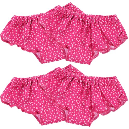 BESPORTBLE Lot de 4 Culottes de Petite Poupée à Pois 18 Pouces sous-vêtements Réutilisables en Tissu Doux Accessoires pour Vêtements de Poupée Jeux D’Imitation Présent Nursery