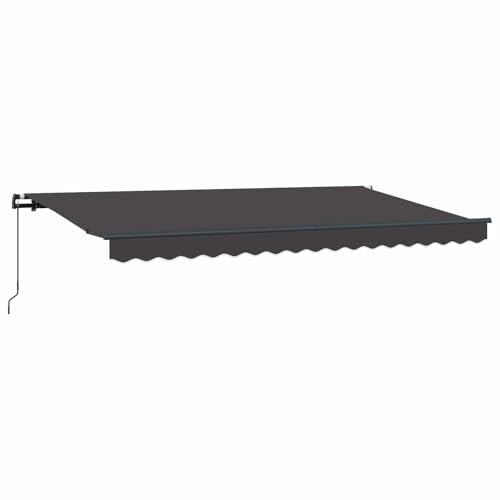 HFXHIJXQ Tenda retrattile antracite, 400 x 200 cm, con braccio articolato, per terrazza e balcone, stabile telaio in alluminio con manovella, robusto rivestimento in tessuto per esterni