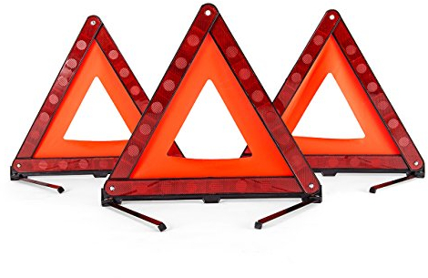 DEDC Lot de 3 Triangle de signalisation Pliable de sécurité Triangle d'avertissement Triple Kit réflecteur Triangle de signalisation routière Hazard Panneau