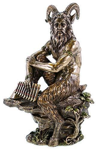 Veronese 708-6818 Greek God Pan Bronzed Sculpture, Statue, Figurine
