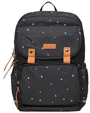 KAUKKO Kinderrucksack Schulrucksack für Jungen & Mädchen mit Brustgurt Kita Rucksack- für Ausflüge, Schwarz-K8009