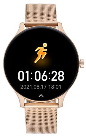 Radiant – San Diego Collection – smart klocka, smartklocka med pulsmätare, blodtrycksmätare, sömnmonitor och digital aktivitetsarmbandsfunktion. För män och kvinnor. Kompatibel med, Rosa, 44.6 mm