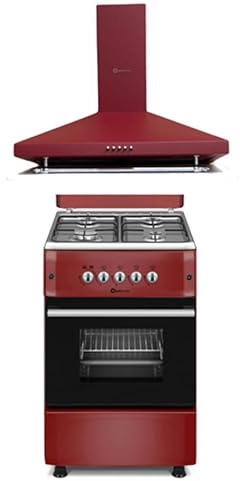 SOLTHERMIC COMBO PACK ROJO BURDEOS COCINA GAS F5S40G2IR + CAMPANA H60P ROJO BURDEOS /50 CM/GRAN CAPACIDAD DE EXTRACCION /  ALTA GAMA