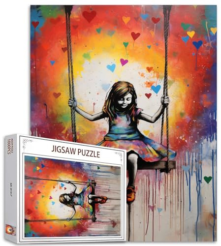 Tucocoo Graffiti Colored Puzzle 1000 Pieces for Adults and Children - Swing Street Pop Art for Advanced Family DIY Activities - Home Decoration
