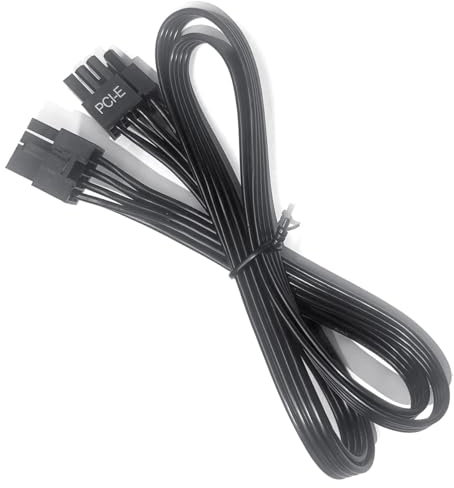 GameMax ATX 8 Pin Male To Male GPU 8 Pin (6+2) Detachable PCIe Power Supply Modular Power Supply Cable For GameMax RGB & GM Range Modular Power Supply (55cm) | Black