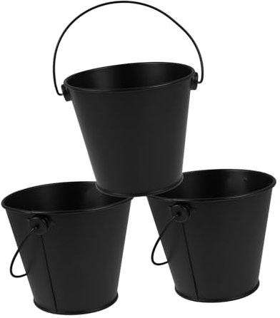 Yardwe Seau À Huile pour Barbecue Extérieur 3 Pièces Accessoire De Gril en Fer Blanc pour La Collecte De Graisse Noir