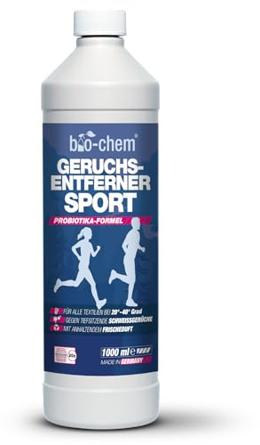 bio-chem Geruchsentferner Sport 1000 ml | Sportwaschmittel gegen Schweißgeruch | Waschzusatz für Sportkleidung & Funktionswäsche | Probiotisch & enzymatisch | Made in Germany
