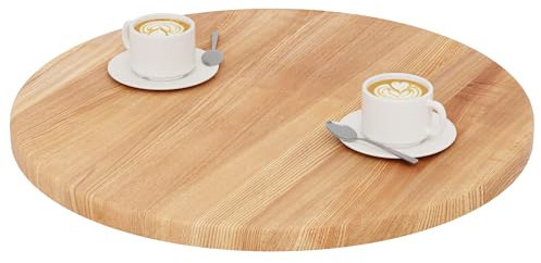 LAMO Manufaktur Tischplatte rund 60 cm aus Naturholz | Holzplatte für Couchtisch, Stehtisch, Bartisch | Stärke: 28 mm | Farbe: Dunkel