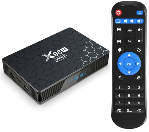 Android 12.0 TV Box, LEFFOT X98H Pro 6K UHD Streaming Device for TV, 2 Go RAM 16 Go ROM, Smart Boitier Android TV with HDR10, Support 2.4G/5G Dual-Band Wi-FI 6, 1000M Ethernet, BT 5.0, HDMI in