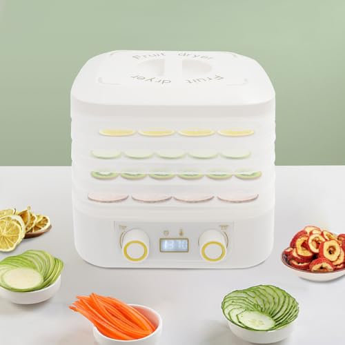 Déshydrateur alimentaire avec 5 compartiments, écran LED, température réglable, minuterie 48 H, séchage à 360 °, pour viande, fruits, friandises pour animaux de compagnie
