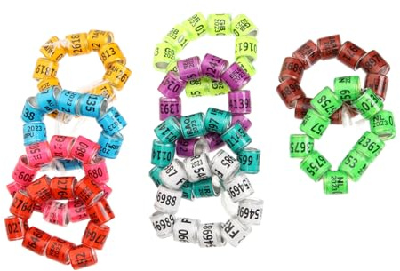 TOYANDONA Bagues D’Identification pour Pattes De Pigeons Multicolores 2023, Anneaux Légers Et Solide, Taille Petite, pour Élevage Et Pigeons Voyageurs, Marquage Facile des Oiseaux