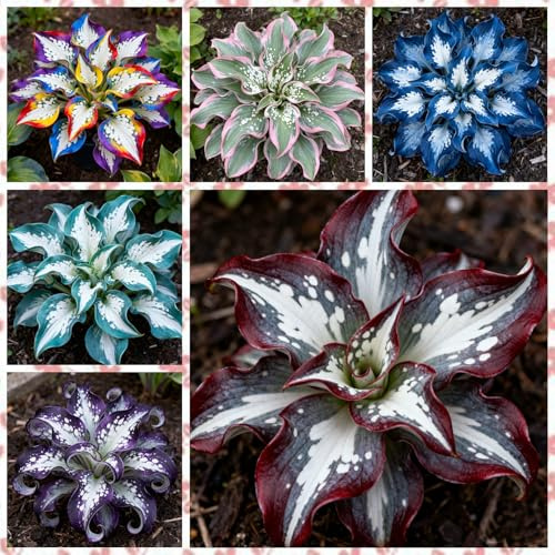 Hosta perenne, Hosta de fácil cultivo, Hosta híbrida-6 pcs-G