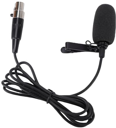 Jectse Kondensor Lavalier Lapel Mic, On Microphone för Beltpack Transmitter System, XLR 4-stiftskabel, Skumskydd, med Hög Känslighet, Enkelriktad, DJ, MC, Sångare, Skådespelare
