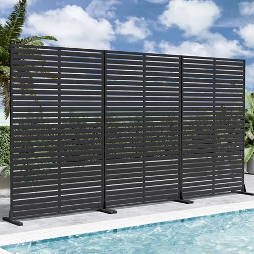 Trygoal Privacy Fence Screen Outdoor Freestanding Privacy Panel, 72 H×47 W HDPE Decorative Panels with Stand, Room/Garden Divider, Outdoor Privacy Screen for Patio,Deck, Balcony, Pool