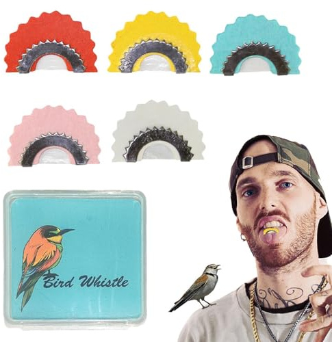 Juego De 5 Silbato para Pájaros, Silbatos Sonoros, Juguetes Hacedores De Ruido para Trucos Orales, para Niños Y Adultos