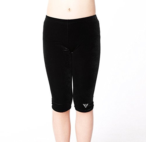 Varsany Plain Black Gymnastics Leggings Velvet Capri Dance wear Workout Ballet Tights Gymnastics Leggings for Girls(K) (Black, 7-8 Years)