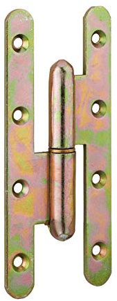 THIRARD - Paumelle de Paris pour Porte d'Entrée et Intérieur - Acier Zingué - Gauche - Fixation 3 ou 4 Trous - Installation Facile - 140 x 55 mm - Jaune/Doré