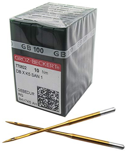 Groz-Beckert Nadeln – 100 Stück Groz Beckert DBXK5 SAN1 GEBEDUR Titanium beschichtete Industriell Stickmaschinennadeln (Größe 60/8)