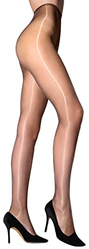 Cecilia de Rafael Mujeres Eterno Super Lucido Medias Brillantes en Chocolate con Acabado Liso - Nylon y Spandex - XXL