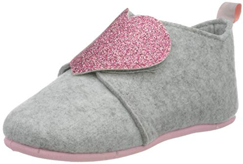 Playshoes Pantofole In Feltro, Pantofole In Feltro Unisex - Bambini e ragazzi, Cuore, 29 EU