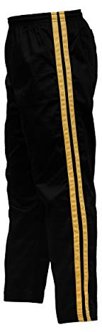 ULTIMATE FIGHT GEAR UFG Martial Arts Striped Karate Pants Cotton & Polyester Blended - Kids Adults Unisex (Gold, 5)