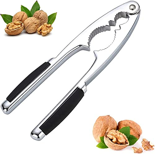 DONGSZQ Schiaccianoci,1 Pezzi schiaccianoci Antiscivolo,Acciaio Inox schiaccianoci,Schiaccianoci in Metallo,Noce Pinze,Cracker Sheller,per Noci,mandorle,nocciole,Frutti di Mare