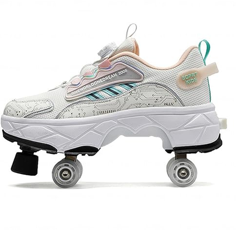 Scarpe Kick Rollers Deformazione 2-in-1 Multi-Purpose Scarpe Inline Roller Shoes Skate per Ragazzi E Ragazze Regolabili Trekking,39
