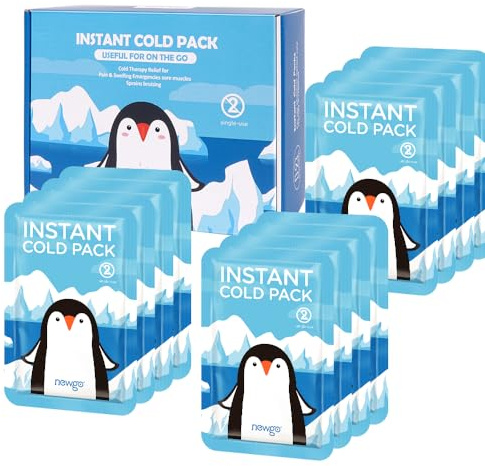 Instant Ice Cold Pack - 12 Packs, Disposable Ice Pack for Sports Injuries | Cold Pack for Pain Relief, Cool Packs for First Aid Home Kids Outdoor Travel